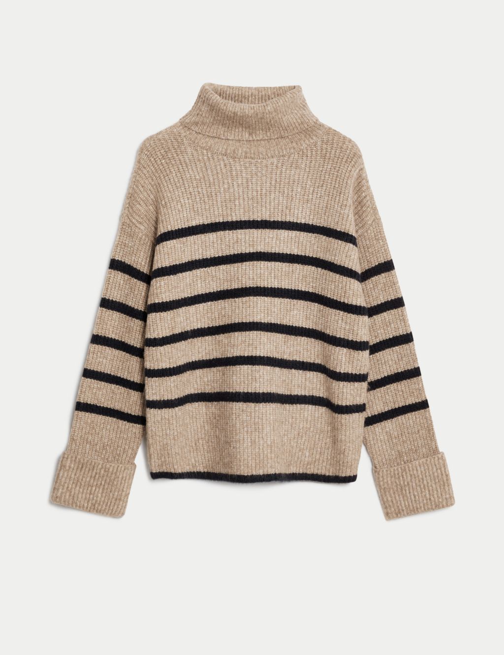 Recycled Blend Striped Roll Neck Jumper image 2