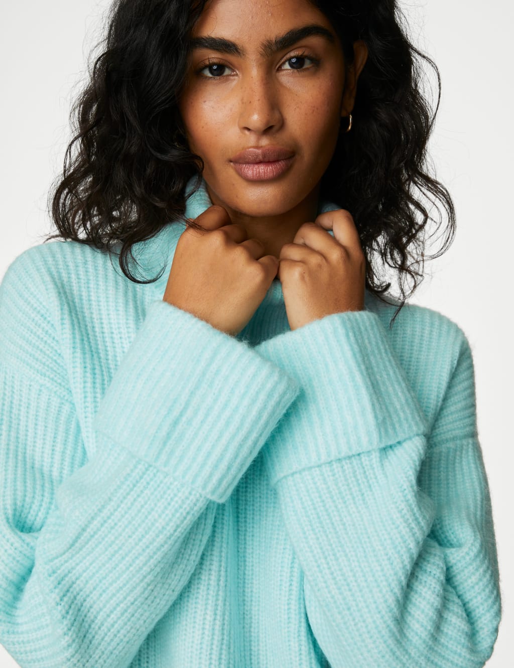 Recycled Blend Ribbed Roll Neck Jumper image 3