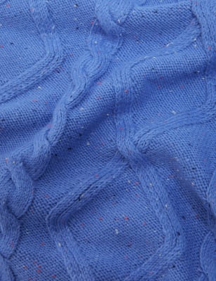 

Womens M&S Collection Bequemer Pullover mit Zopfmuster und hohem Baumwollanteil - Medium Blue, Medium Blue
