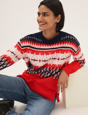 Marks and spencer on sale fair isle jumper