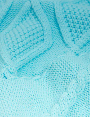 

M&S Collection Jersey informal de punto trenzado de algodónWomens - Bright Turquoise, Bright Turquoise