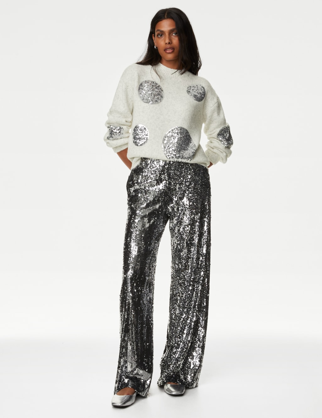Recycled Blend Sequin Spot Print Jumper image 3