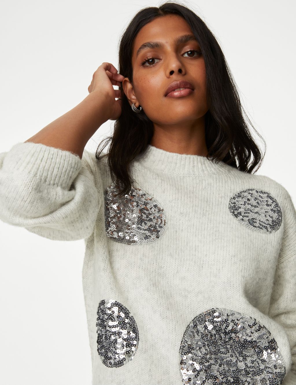 Recycled Blend Sequin Spot Print Jumper image 4
