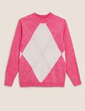 Recycled Blend Argyle Relaxed Jumper