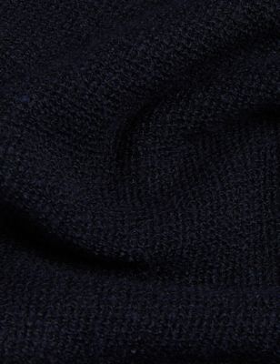

Womens M&S Collection Textured Funnel Neck Relaxed Jumper - Midnight Navy, Midnight Navy