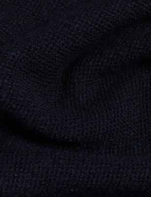 

Womens M&S Collection Textured Funnel Neck Relaxed Jumper - Midnight Navy, Midnight Navy