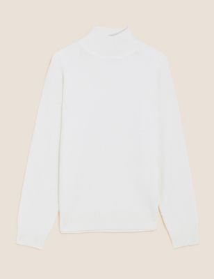 M&S Womens Textured Funnel Neck Relaxed Jumper