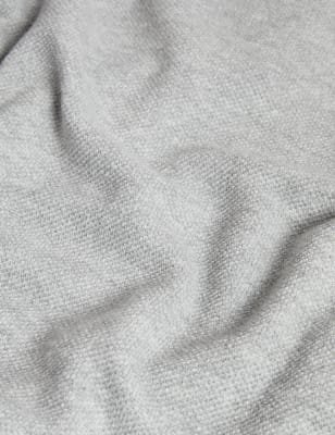 

Womens M&S Collection Bequemer Pullover mit Stehkragen und Strukturmuster - Grey Marl, Grey Marl