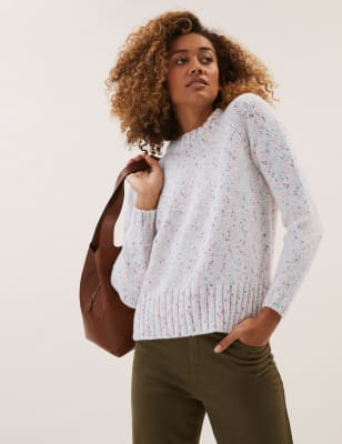 

Womens M&S Collection Textured Crew Neck Jumper - Cream Mix, Cream Mix