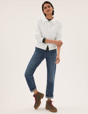 

Womens M&S Collection Textured Collared Button Front Cardigan - Light Cream, Light Cream