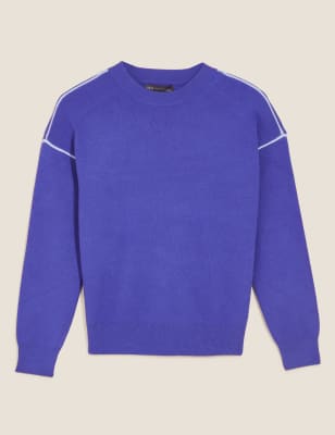 

M&S Collection Jersey de tacto suave con escote cerradoWomens - Ultraviolet, Ultraviolet