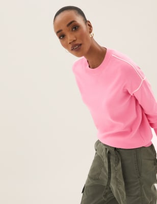 

M&S Collection Jersey de tacto suave con escote cerradoWomens - Petal Pink, Petal Pink