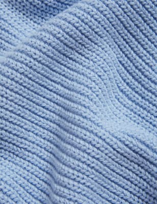 

Womens M&S Collection Rippenstrickpullover mit hohem Baumwollanteil und V-Ausschnitt - Medium Blue, Medium Blue