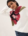 Floral Crew Neck Jumper with Wool