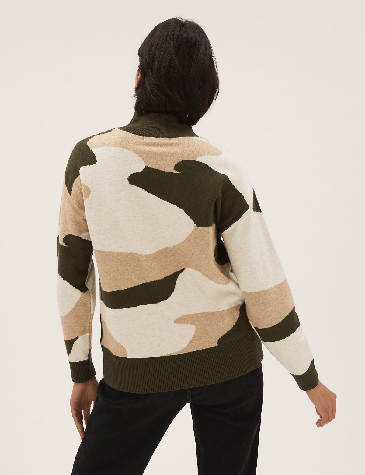 Soft Touch Camo Funnel Neck Jumper