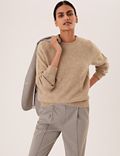 Ribbed Crew Neck Relaxed Jumper