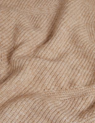 

Womens M&S Collection Ribbed Crew Neck Relaxed Jumper - Camel, Camel