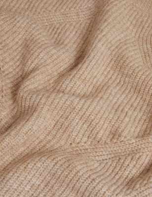 

Womens M&S Collection Ribbed Crew Neck Relaxed Jumper - Camel, Camel