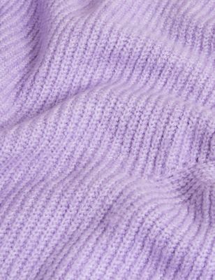 

Womens M&S Collection Ribbed Crew Neck Relaxed Jumper - Dusted Lilac, Dusted Lilac