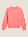 Ribbed Crew Neck Relaxed Jumper