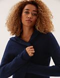 Cropped Hooded Cardigan with Wool