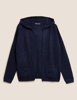 M&S Womens Cropped Hooded Cardigan with Wool