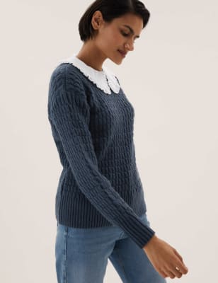 

Womens M&S Collection Textured Collared Jumper - Air Force Blue, Air Force Blue