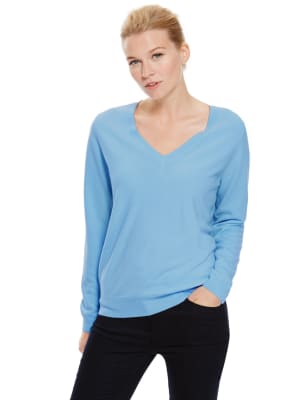 Cashmilon™ Ribbed V-Neck Jumper - SE