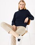 Cotton Rich Cable Knit Relaxed Jumper