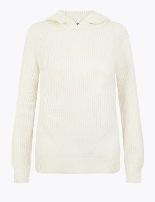 Ribbed Knitted Hoodie | M&S Collection | M&S