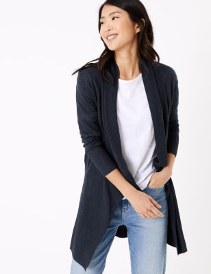 Lang vest in cascadestijl met linnen