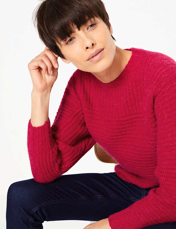 Ribbed Alpaca Blend Dolman Jumper