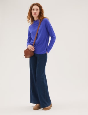 

M&S Collection Jersey informal con cuello chimenea acanalado supersuaveWomens - Ultraviolet, Ultraviolet