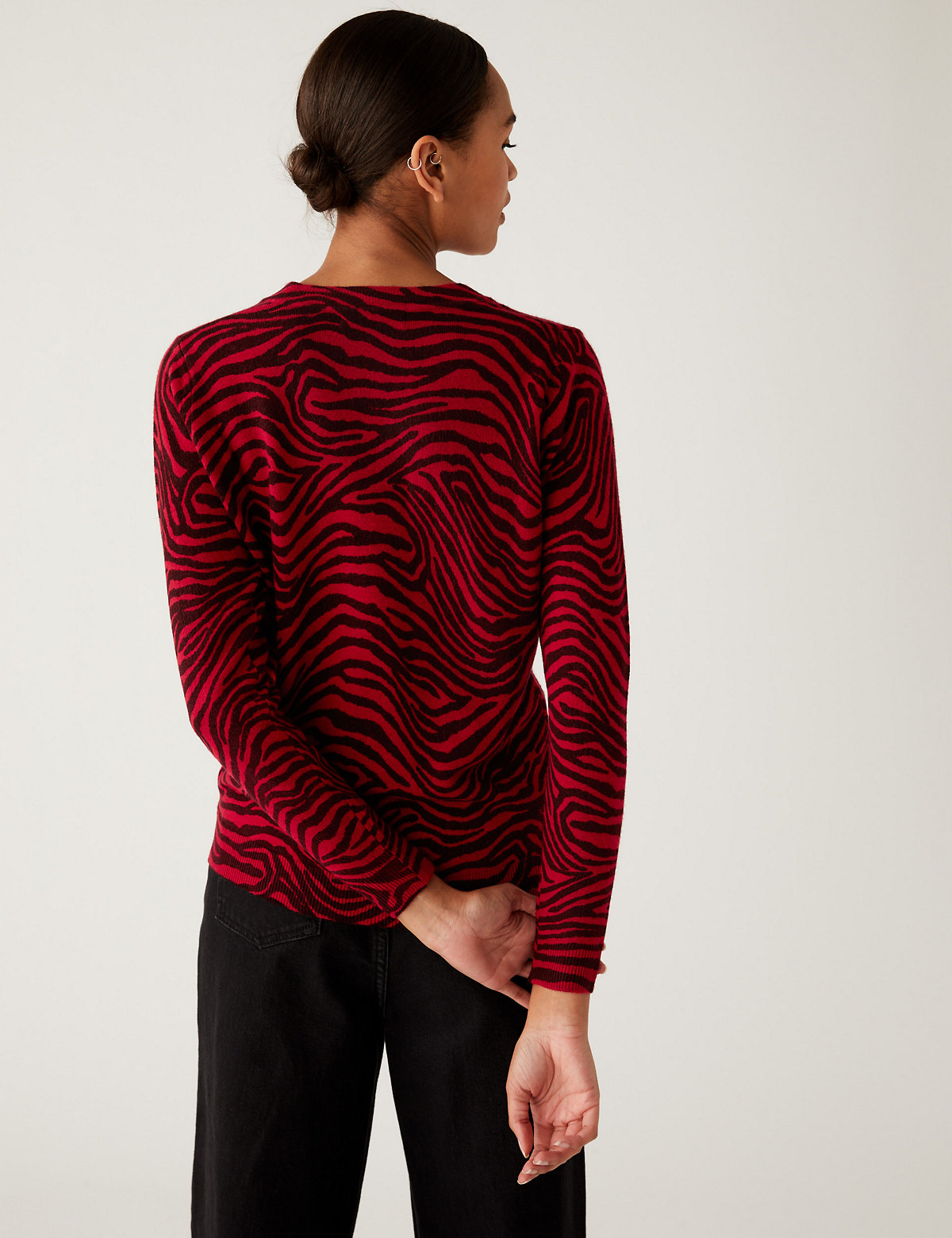 Supersoft Animal Print V-Neck Jumper