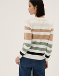 Supersoft Striped V-Neck Jumper