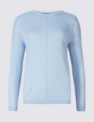 Boxy Knit Round Neck Jumper | M&S Collection | M&S