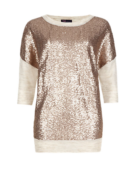 Twiggy for M&S Collection Sequin Embellished Jumper | Twiggy | M&S