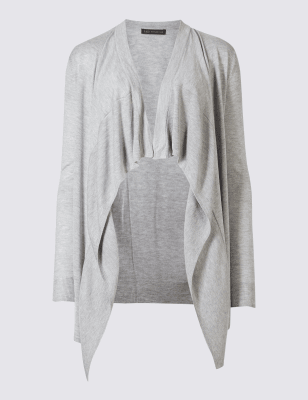 Waterfall Cardigan in Heather Grey