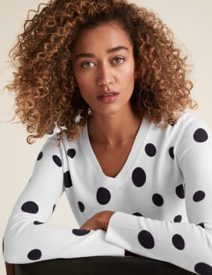 Black polka shop dot jumper