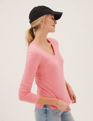 

Womens M&S Collection Supersoft V-Neck Jumper - Petal Pink, Petal Pink