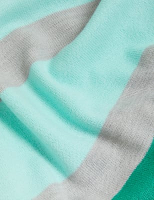 

Womens M&S Collection Superweicher Pullover mit Rundhalsausschnitt und Streifenmuster - Green Mix, Green Mix