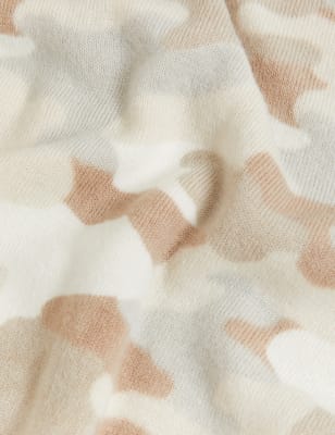 

M&S Collection Jersey con escote cerrado supersuave de camuflajeWomens - Oatmeal Mix, Oatmeal Mix
