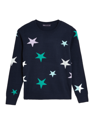 

M&S Collection Jersey supersuave con escote cerrado y diseño de estrellasWomens - Navy Mix, Navy Mix