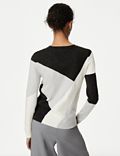 Superweicher Pullover mit Rundhalsausschnitt und Blockfarbendesign