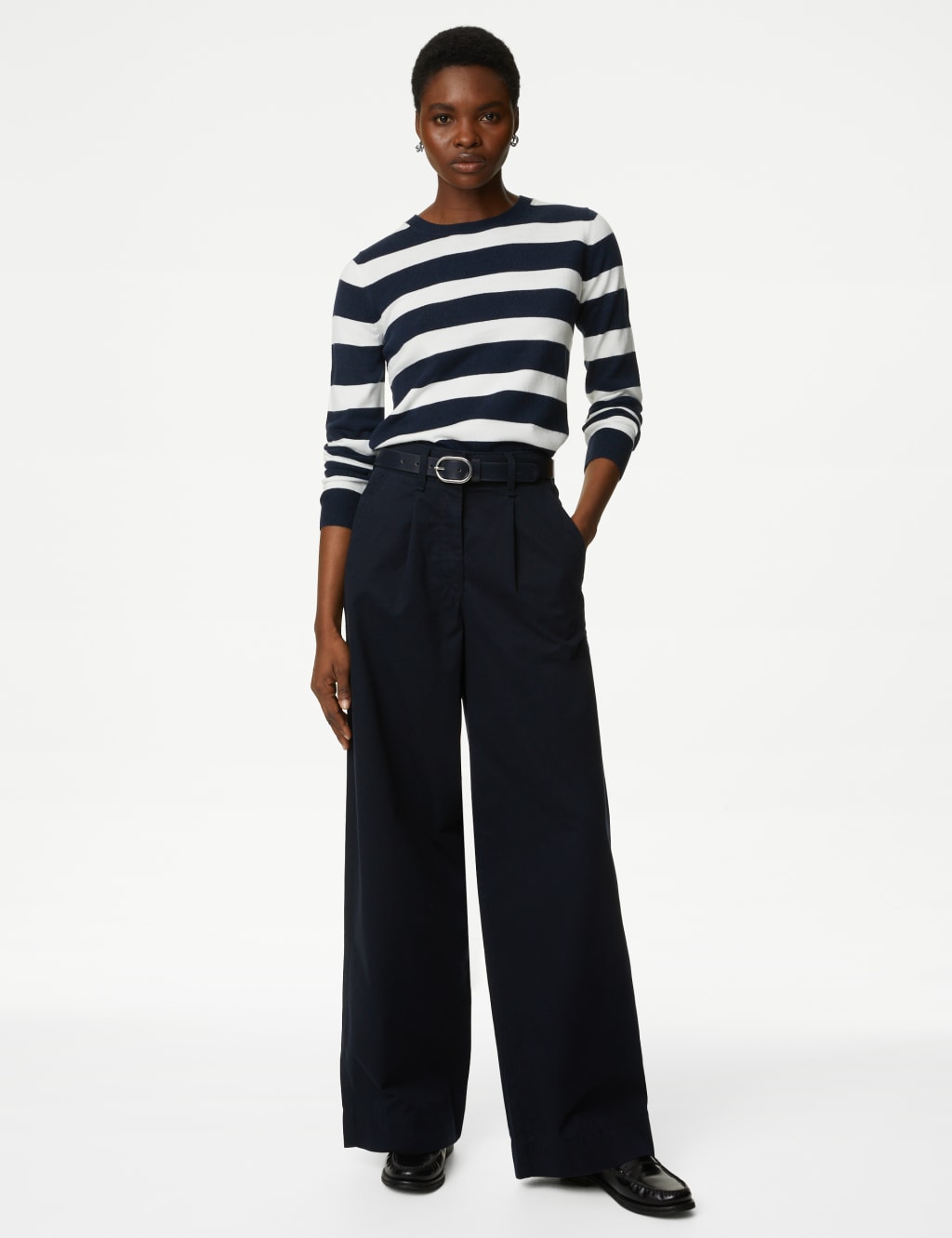 Supersoft Striped Crew Neck Jumper image 3