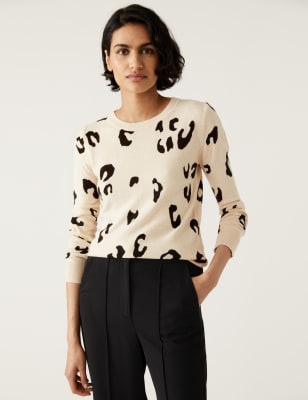 Supersoft Animal Print Crew Neck Jumper