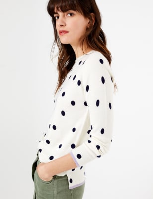 Cashmilon™ Polka Dot Round Neck Jumper - LU