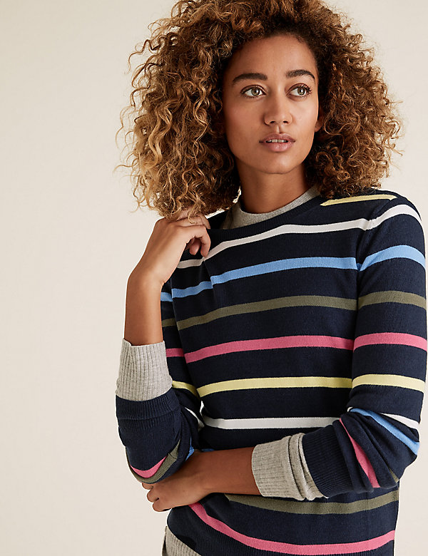 Supersoft Striped Crew Neck Jumper - RS