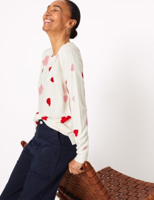 Trui met ronde hals en print