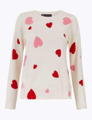 Cashmilon Printed Crew Neck Jumper M S Collection M S